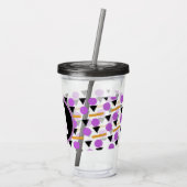 可愛いハロウィーン幽霊モノグラムの名 アクリルタンブラー (裏面)