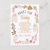 可愛いハロウィーン幽霊本の赤ちゃんシャワー エンクロージャーカード (正面)