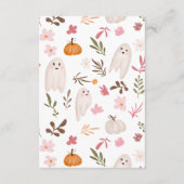 可愛いハロウィーン幽霊本の赤ちゃんシャワー エンクロージャーカード (裏面)