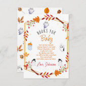 可愛いハロウィーン幽霊本の赤ちゃんシャワー エンクロージャーカード (正面/裏面)