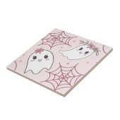 可愛いハロウィーン幽霊&スパイダーウェブパターン(2) タイル (側面)