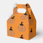 可愛いハロウィーン幾何学的ストライプなカボチャ フェイバーボックス (裏面サイド)