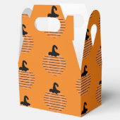 可愛いハロウィーン幾何学的ストライプなカボチャ フェイバーボックス (オープン)