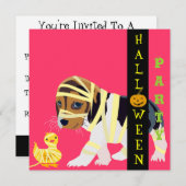 可愛いハロウィーン招待状カード – カスタマイズ可能 招待状 (正面/裏面)