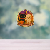 可愛いハロウィーン猫とミイラ刺繍パッチスティック アクリルサイン (ニュートラル)