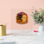 可愛いハロウィーン猫とミイラ刺繍パッチスティック アクリルサイン (ウェディング)