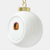 可愛いハロウィーン猫とミイラ刺繍パッチスティック セラミックボールオーナメント (右)