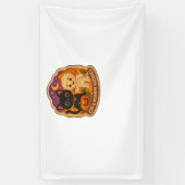 可愛いハロウィーン猫とミイラ刺繍パッチスティック 横断幕 (縦)