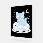 可愛いハロウィーン猫ネコ猫ゴシック様式の美学エッセン アクリルサイン (傾斜)