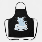 可愛いハロウィーン猫ネコ猫ゴシック様式の美学エッセン エプロン (正面)