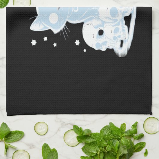 可愛いハロウィーン猫ネコ猫ゴシック様式の美学エッセン キッチンタオル (折り畳み)