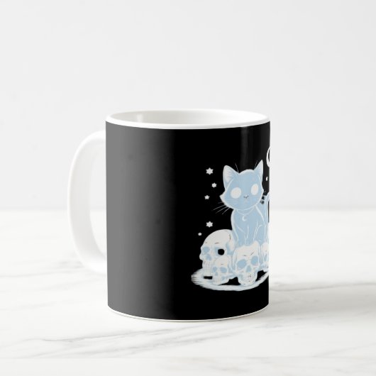 可愛いハロウィーン猫ネコ猫ゴシック様式の美学エッセン コーヒーマグカップ (正面左)
