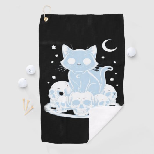 可愛いハロウィーン猫ネコ猫ゴシック様式の美学エッセン ゴルフタオル (インサイチュ)