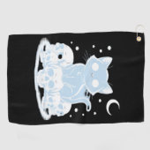 可愛いハロウィーン猫ネコ猫ゴシック様式の美学エッセン ゴルフタオル (横)