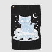 可愛いハロウィーン猫ネコ猫ゴシック様式の美学エッセン ゴルフタオル (正面)