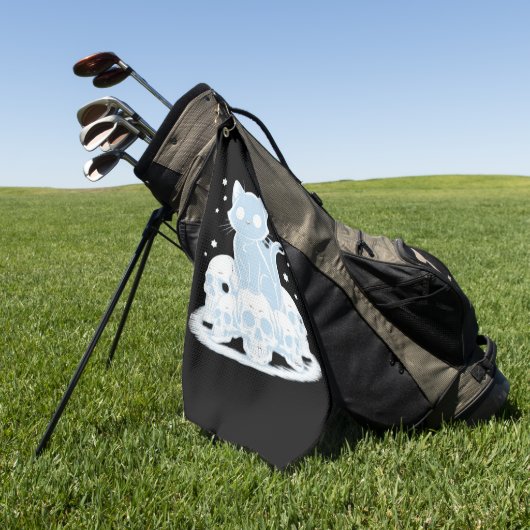 可愛いハロウィーン猫ネコ猫ゴシック様式の美学エッセン ゴルフタオル (グリーン)