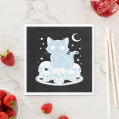 可愛いハロウィーン猫ネコ猫ゴシック様式の美学エッセン スタンダードランチョンナプキン (インサイチュ)