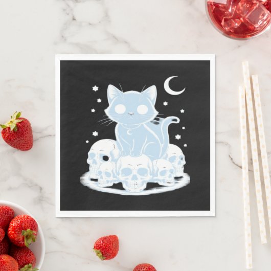 可愛いハロウィーン猫ネコ猫ゴシック様式の美学エッセン スタンダードランチョンナプキン (インサイチュ)