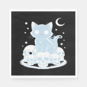 可愛いハロウィーン猫ネコ猫ゴシック様式の美学エッセン スタンダードランチョンナプキン (正面)