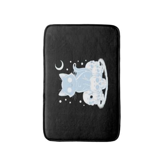 可愛いハロウィーン猫ネコ猫ゴシック様式の美学エッセン バスマット (正面縦)