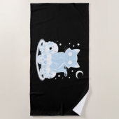 可愛いハロウィーン猫ネコ猫ゴシック様式の美学エッセン ビーチタオル (正面)