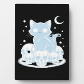 可愛いハロウィーン猫ネコ猫ゴシック様式の美学エッセン フォトプラーク (正面)