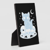 可愛いハロウィーン猫ネコ猫ゴシック様式の美学エッセン フォトプラーク (側面)
