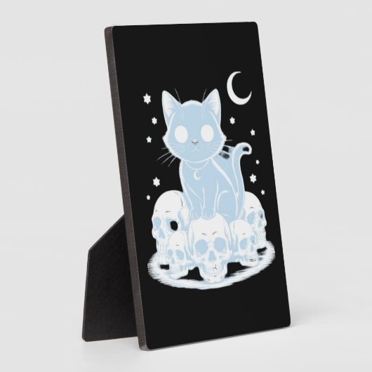 可愛いハロウィーン猫ネコ猫ゴシック様式の美学エッセン フォトプラーク (側面)