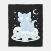 可愛いハロウィーン猫ネコ猫ゴシック様式の美学エッセン フリースブランケット (正面)