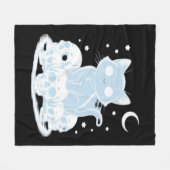 可愛いハロウィーン猫ネコ猫ゴシック様式の美学エッセン フリースブランケット (正面(横))
