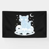 可愛いハロウィーン猫ネコ猫ゴシック様式の美学エッセン 横断幕 (横)