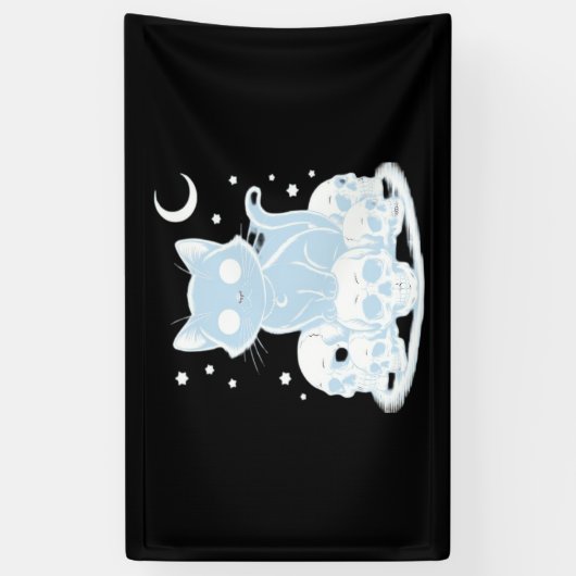 可愛いハロウィーン猫ネコ猫ゴシック様式の美学エッセン 横断幕 (縦)