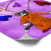 可愛いハロウィーン猫ハロウィーン人形ゴスの操り人形 ポスター (角)