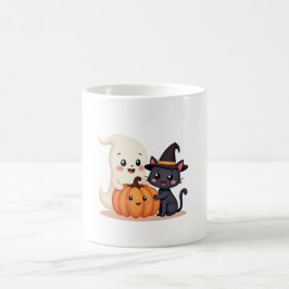「可愛いハロウィーン班 | かわいい幽霊&パンプキン コーヒーマグカップ