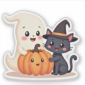「可愛いハロウィーン班 | かわいい幽霊&パンプキン シール (正面)