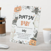 可愛いハロウィーン言わないベビー赤ちゃんシャワーゲーム 台座サイン (インサイチュ)