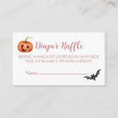 可愛いハロウィーン赤ちゃんシャワーおむつラッフル エンクロージャーカード (正面)