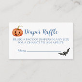 可愛いハロウィーン赤ちゃんシャワーおむつラッフル エンクロージャーカード (正面)