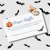 可愛いハロウィーン赤ちゃんシャワーおむつラッフル エンクロージャーカード