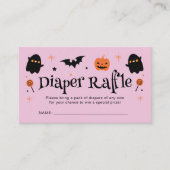 可愛いハロウィーン赤ちゃんシャワーおむつラッフル エンクロージャーカード (正面)