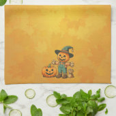 可愛いハロウィーン/秋のスカラウとカボチャ キッチンタオル (折り畳み)