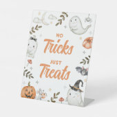 可愛いハロウィーンNoトリックだけで看板 台座サイン (正面)