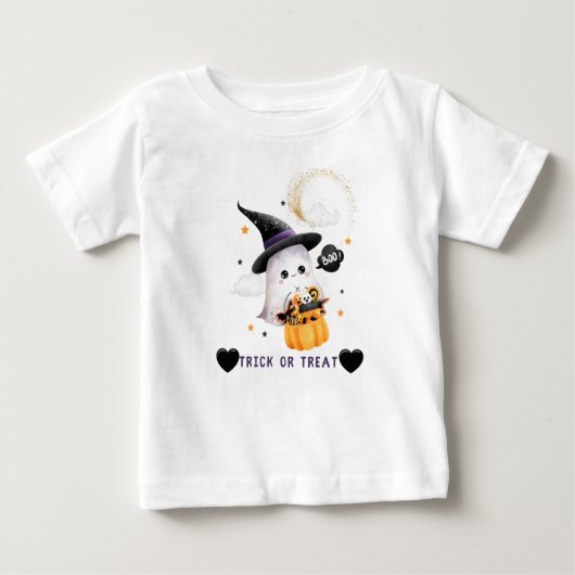 可愛いハロウィーンTシャツTrick or treet ベビーTシャツ (正面)