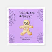 可愛いハローウィンパーティパーソナライズされた骨格 スタンダードカクテルナプキン (正面)