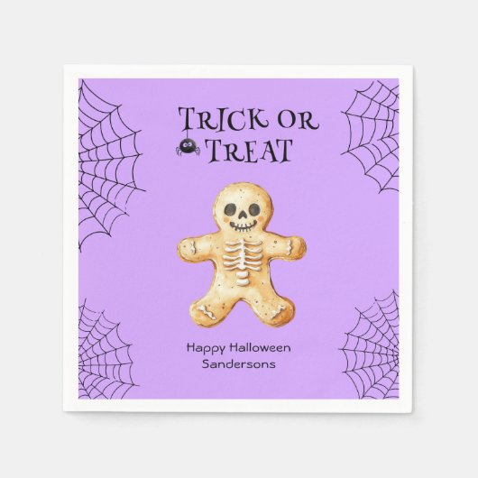 可愛いハローウィンパーティパーソナライズされた骨格 スタンダードカクテルナプキン (正面)