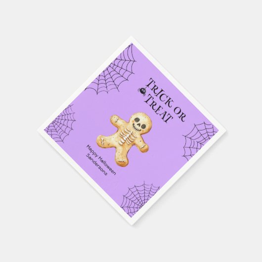 可愛いハローウィンパーティパーソナライズされた骨格 スタンダードカクテルナプキン (角)