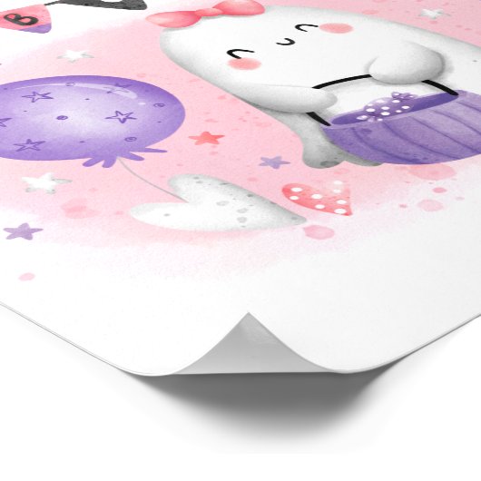 可愛いハローウィンパーティリトルブビーフサイン ポスター (角)