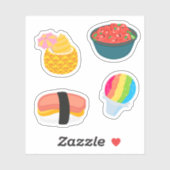 可愛いハワイアンフードシール シール (シート)