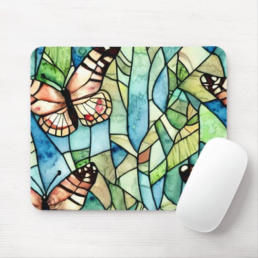 可愛いハンドスケッチ森林緑のパタかわいらしーン マウスパッド (マウス)