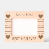 可愛いハートと幾何学的アート最高の、ママ・エバー レーザー彫刻フレーム (正面)